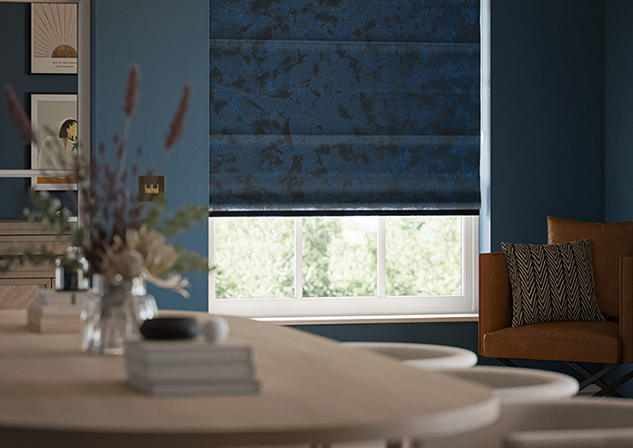 Cyrus Crushed Velvet, Royal Blue - Roman Blind - Image 5